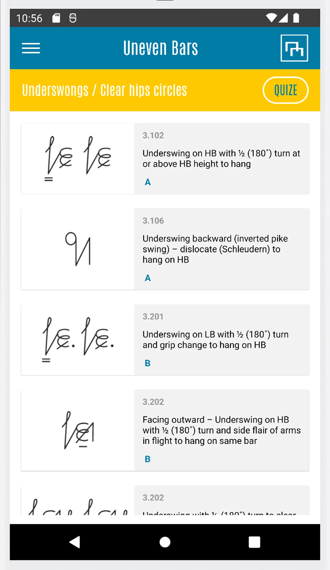 WAG Gymnastics Judging Symbols screenshot