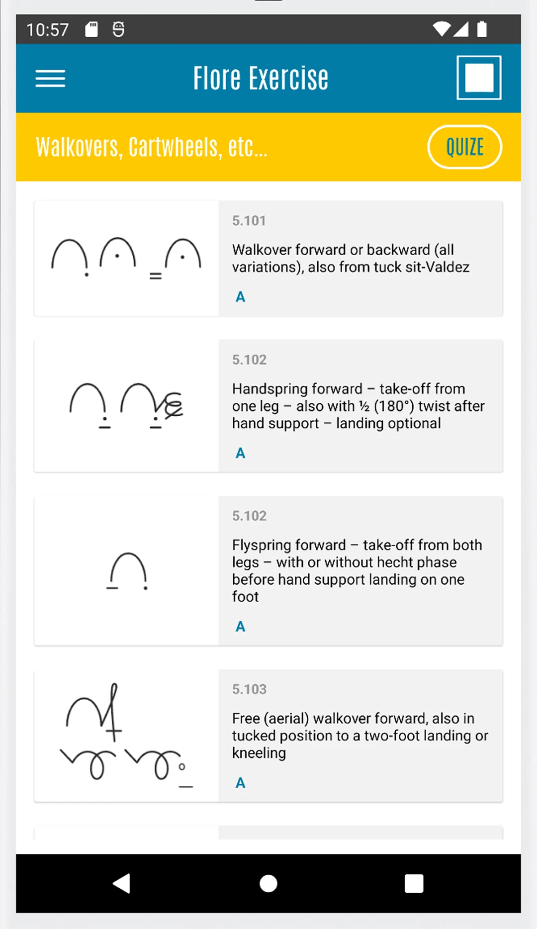 WAG Gymnastics Judging Symbols screenshot