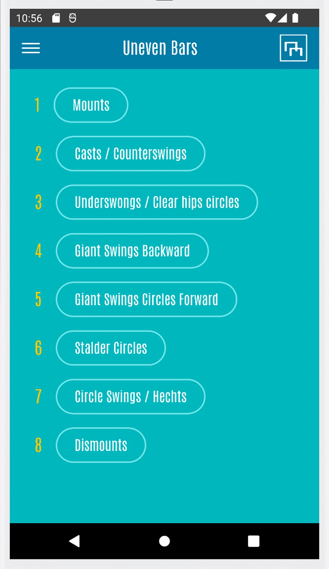WAG Gymnastics Judging Symbols screenshot